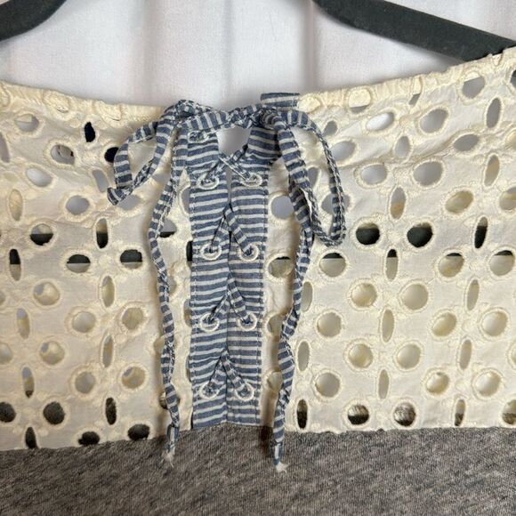 Anthropologie Mixed Media Eyelet Top - xs - Picture 4 of 8